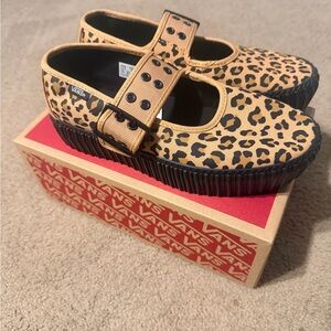 Vans Mary Jane Leopard Print Size 6